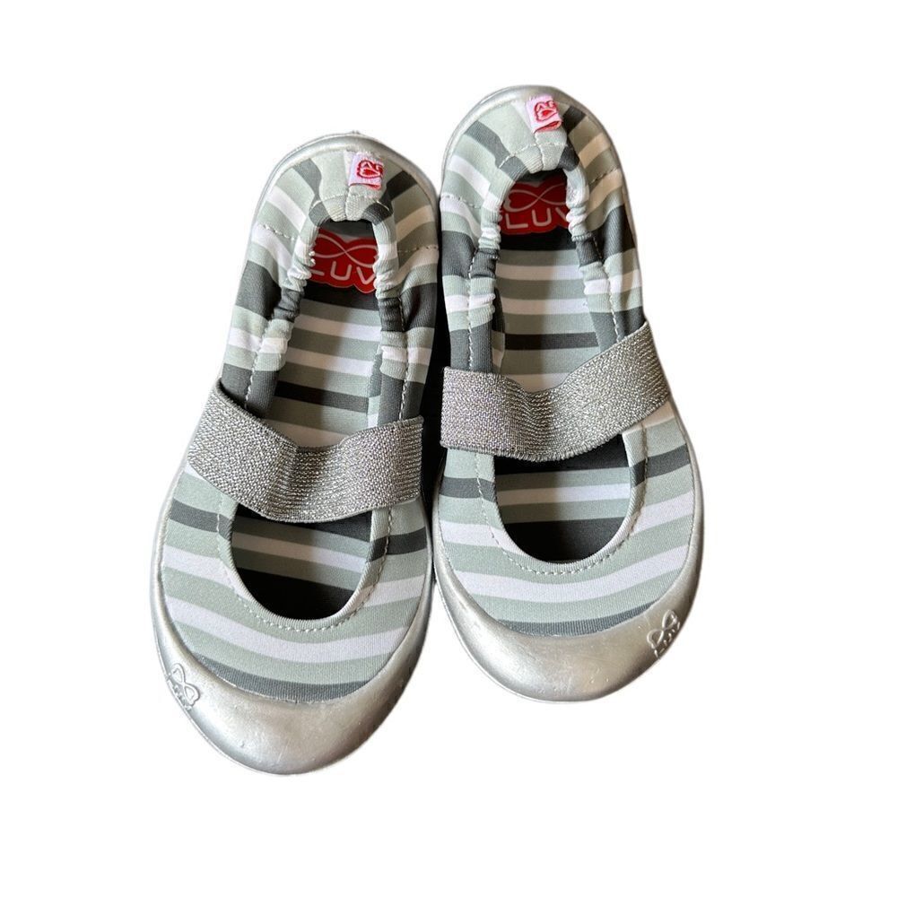 Luv Footwear‎ Toddler Girl’s Dream Flats, New in Package, White and Grey